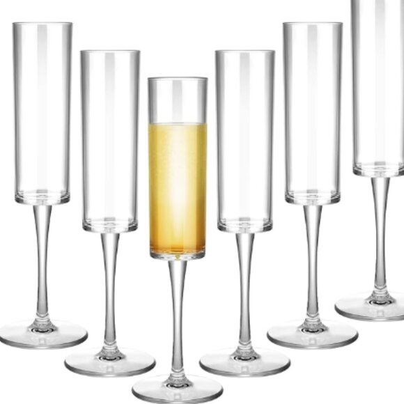 NIB rachel Zoe modern acrylic champagne glasses 5.5 oz - Picture 1 of 7